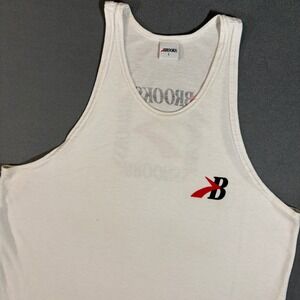 VTG 90s Brooks Running Tank Top White Large